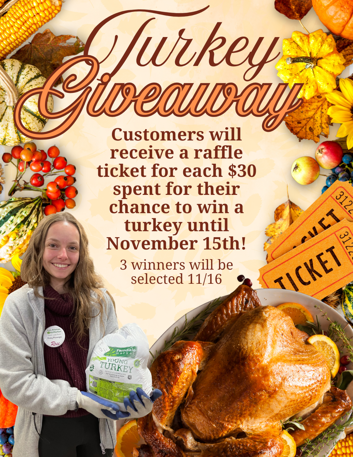 Turkey raffle for $30 